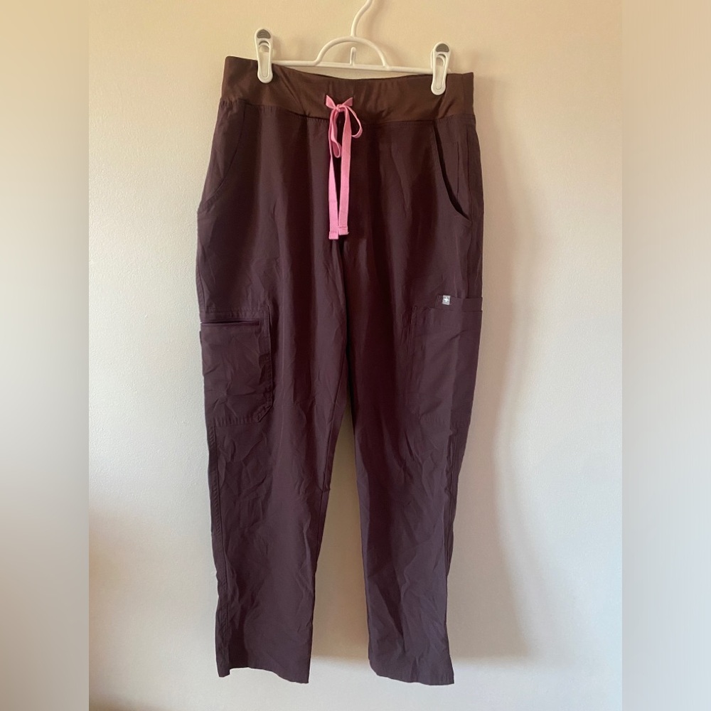 Women's Brown Pants with Pink Drawstring